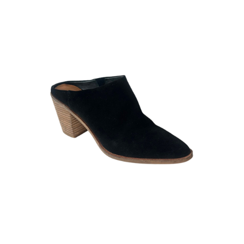 Lucky Brand Sebiki Mule Slip-on Suede Leather Black Women's Size 8.5M/39